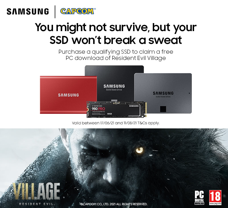 Purchase a qualifying SSD to claim a free PC download of Resident Evil Village